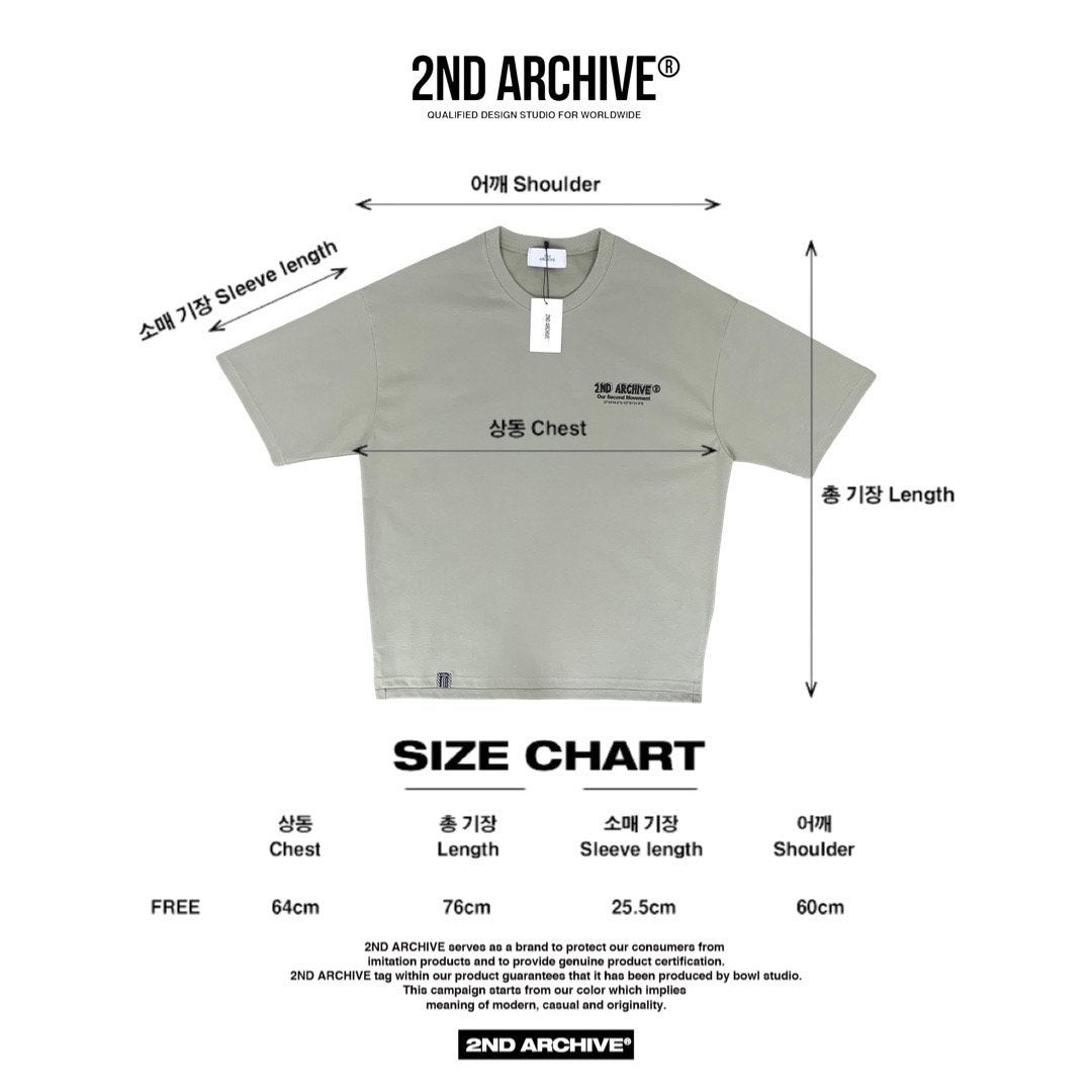 Size chart for one size fits all graphic street fashion t-shirt. 