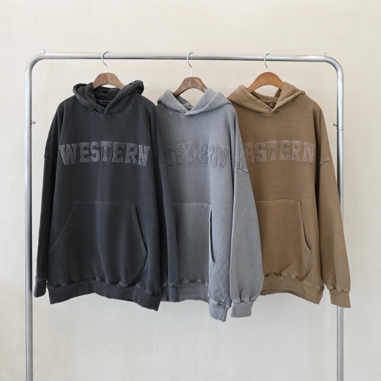 [Potato Club]  "WESTERN" Vintage Pigment Hoodie (PTC14)