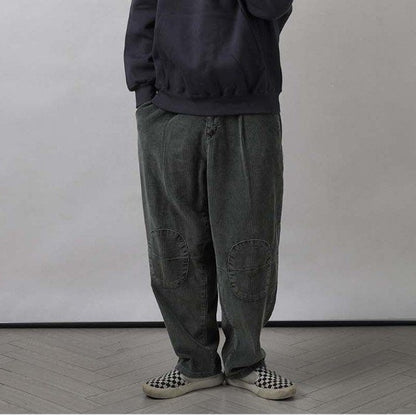 Stylish Korean streetwear corduroy pants