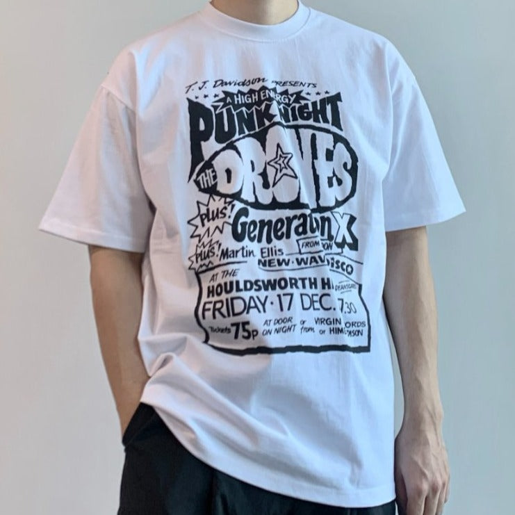 Korean vintage band graphic T-shirt, street style, unisex.