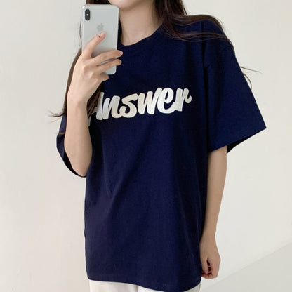 Korean tee with urban design and English text