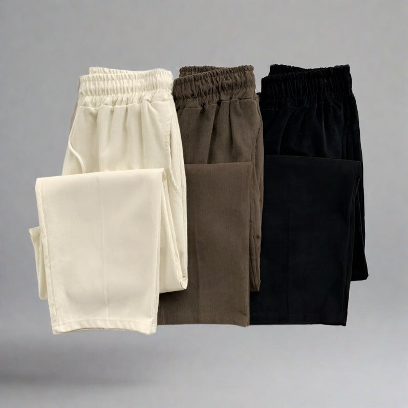 beige, brown and black fashionable pants made in Korea.  