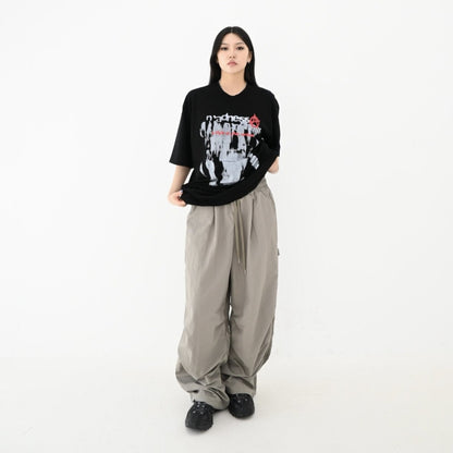 Urban style Korean T-shirt featuring gothic-inspired design.