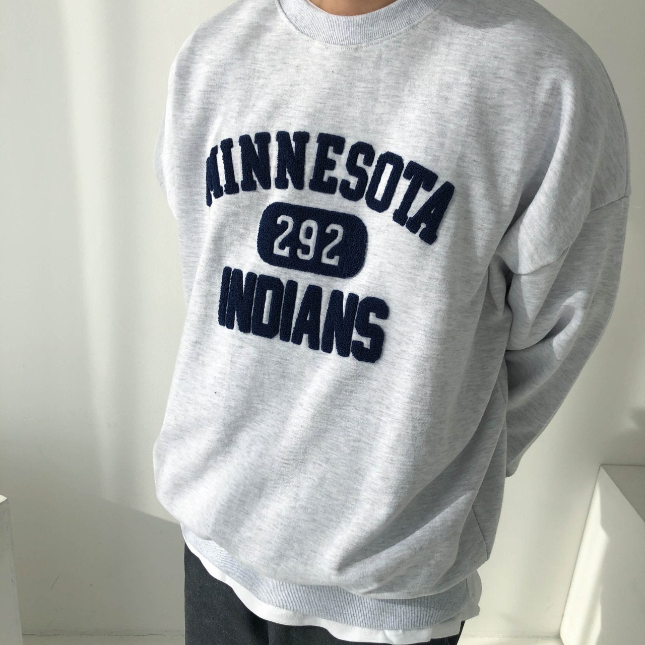 [Potato Club]  "Minnesota" 3D English Lettering Sweater (PTC18)