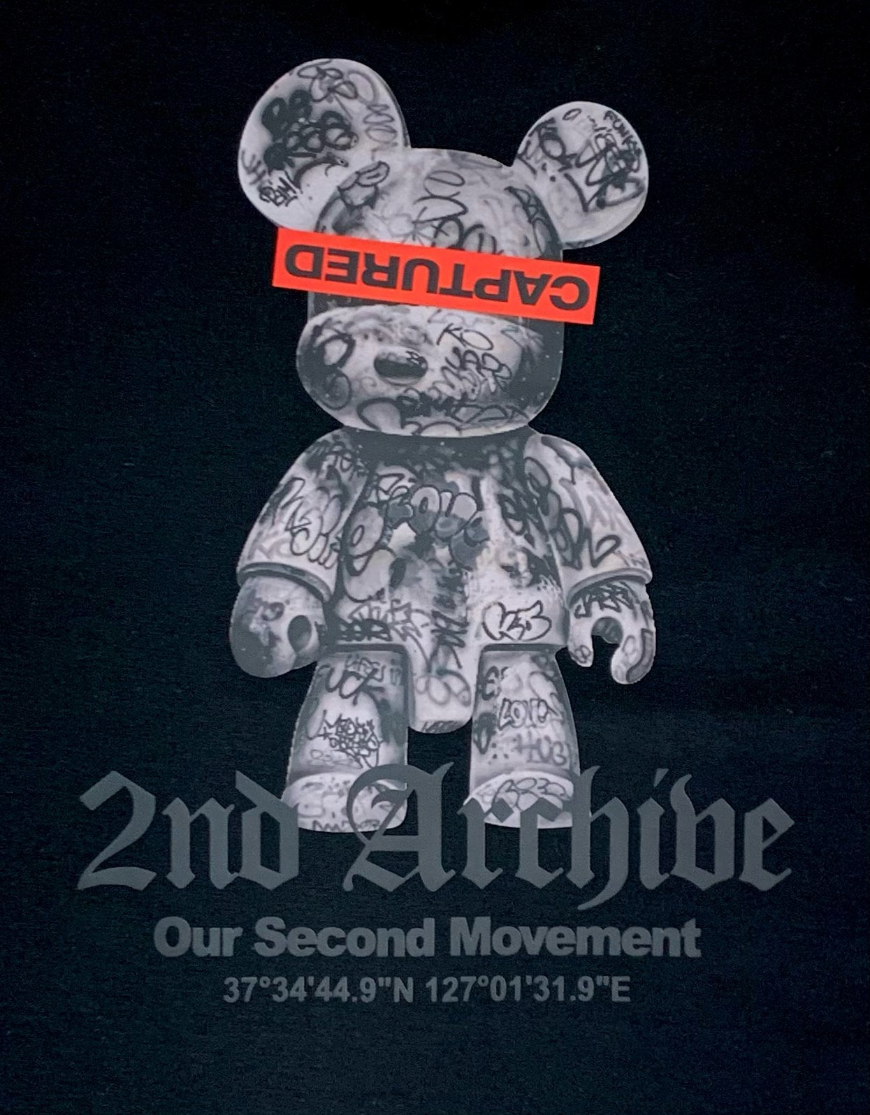 2nd Archive] グフィーディブラックベアTシャツ Made in Korea