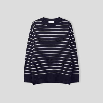 [Rumor] Striped Oversize Knit Elbow Patch Sweater (RB07)