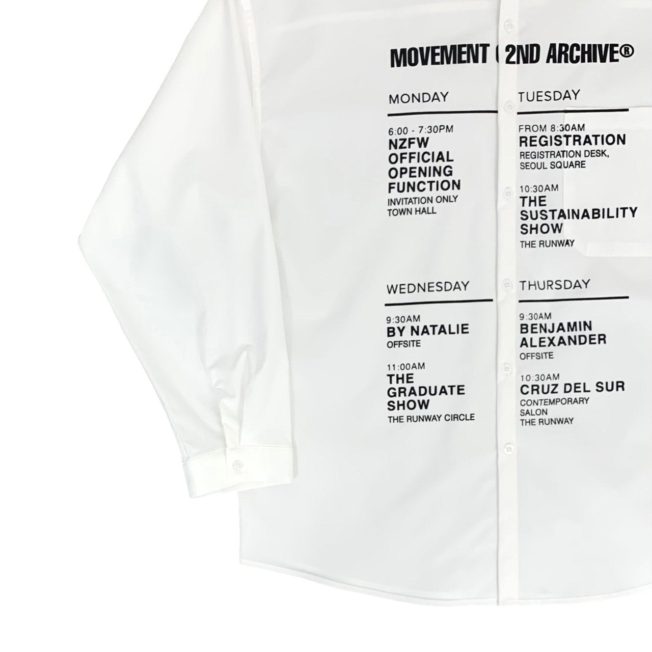 [2nd Archive] Schedule Print Shirt (SAB83)