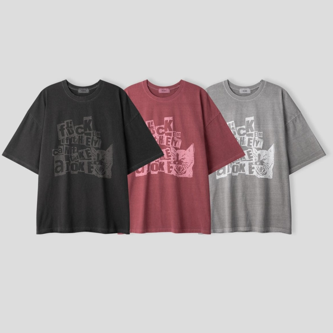 Black, red and gray  vintage styling t shirts with cool graphic. 