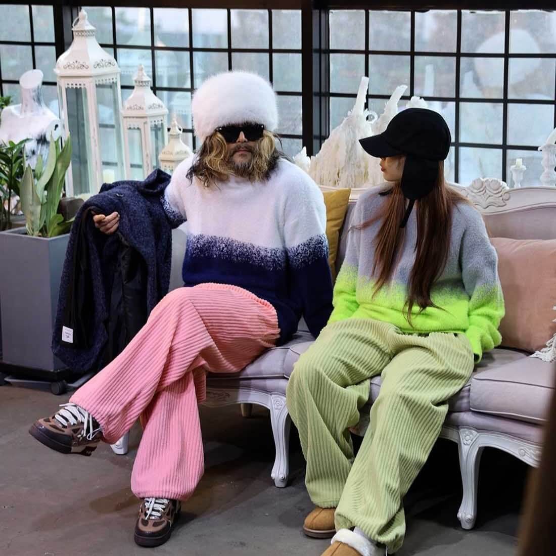 3.14 Two-tone Winged Angora Knit Sweater: Made in Korea – Hippada Fashion