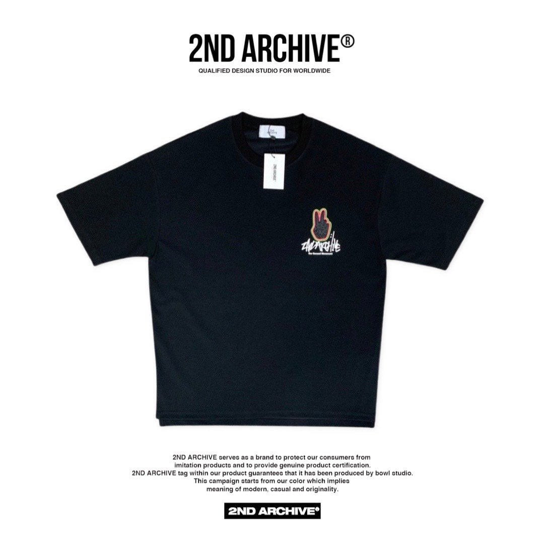 2nd Archive]ピースデザイン ネオンカラー グラフィック Tシャツ