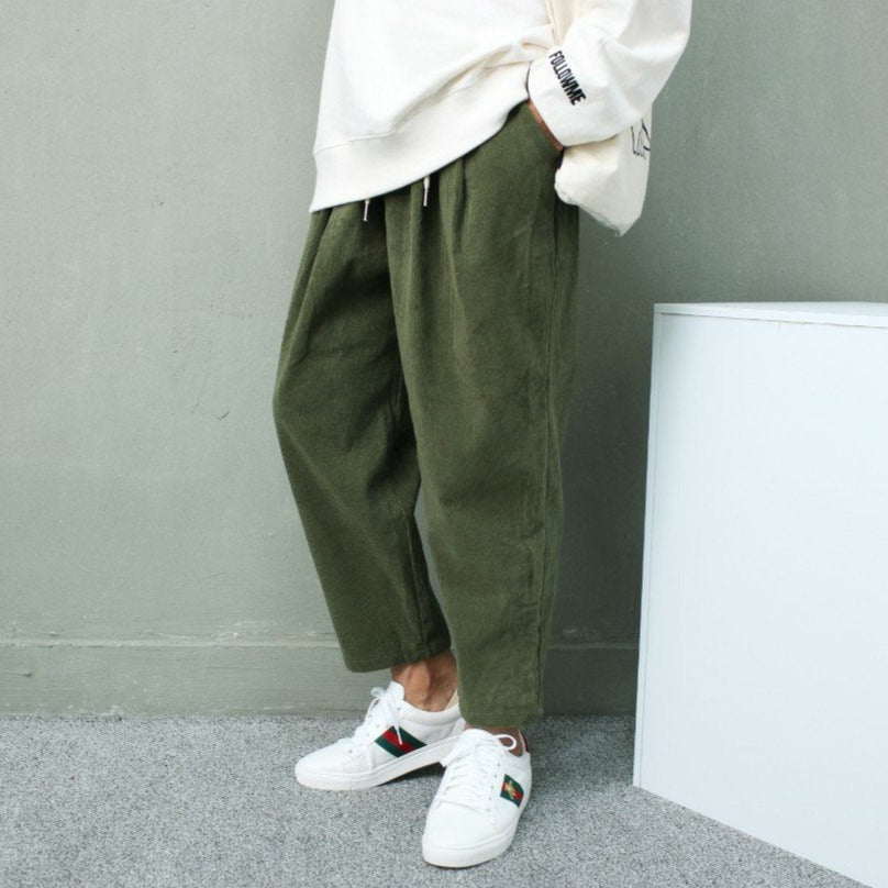 green street fashion corduroy pants made in Korea