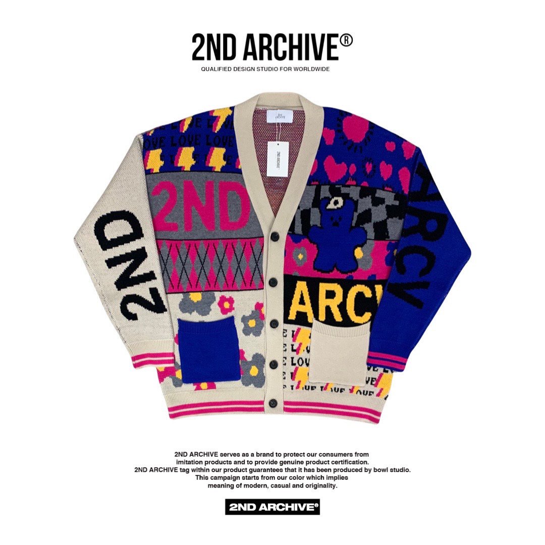 2nd Archive colorful knit cardigan