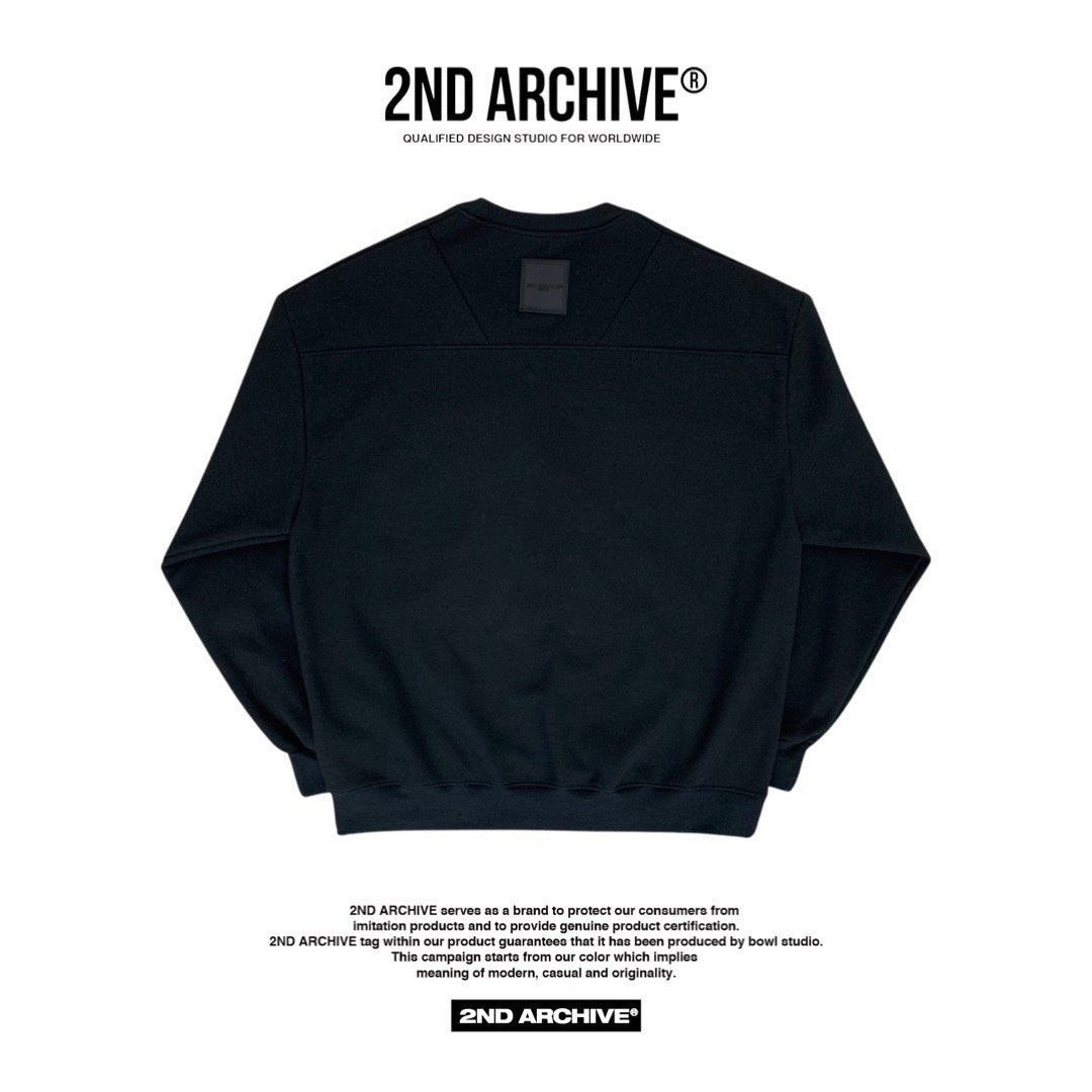 Back facing black sweater from 2nd Archive brand. 