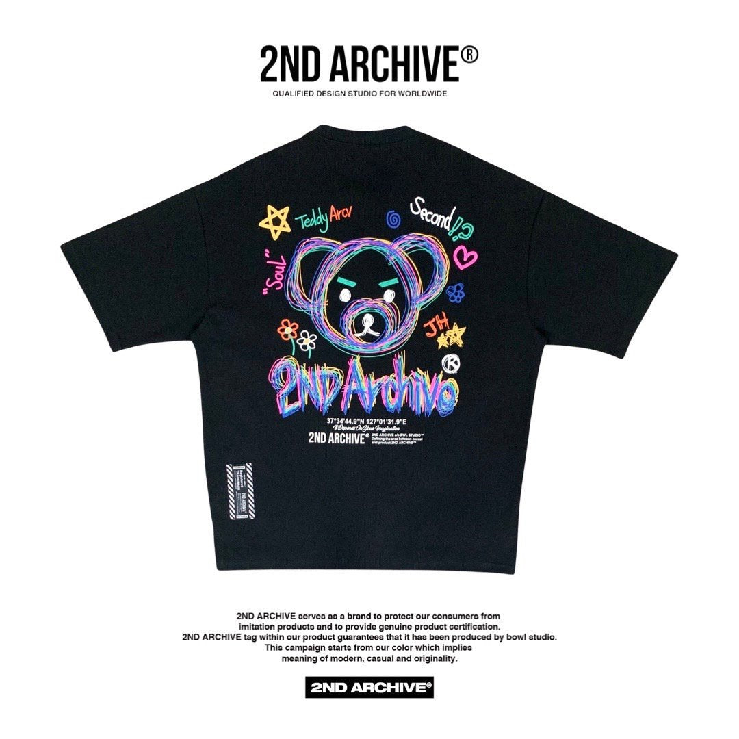 Cute angry bear graphic T-shirt by 2nd Archive.