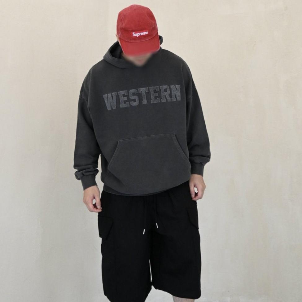 [Potato Club]  "WESTERN" Vintage Pigment Hoodie (PTC14)