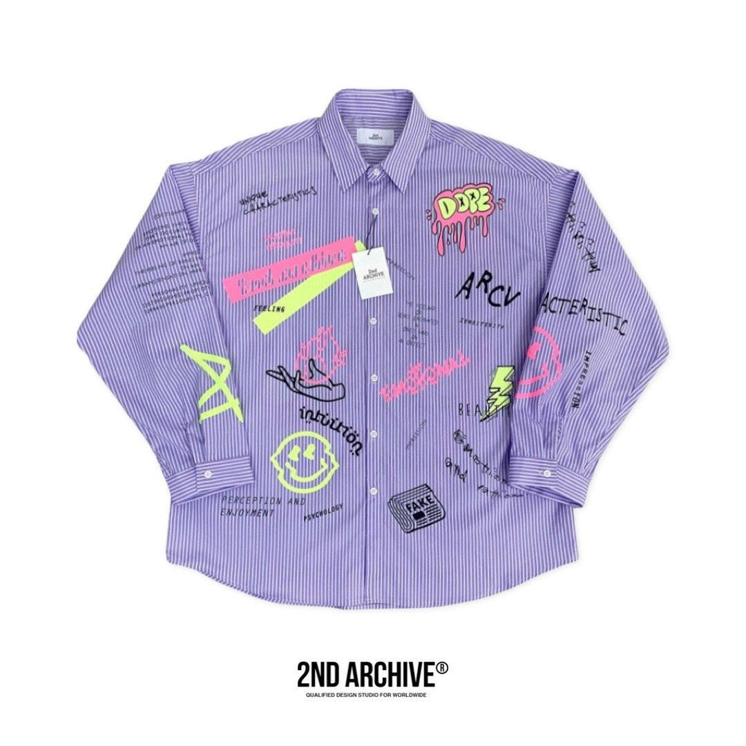 2nd Archive]新作 ロングスリーブ デザインプリントシャツ Made