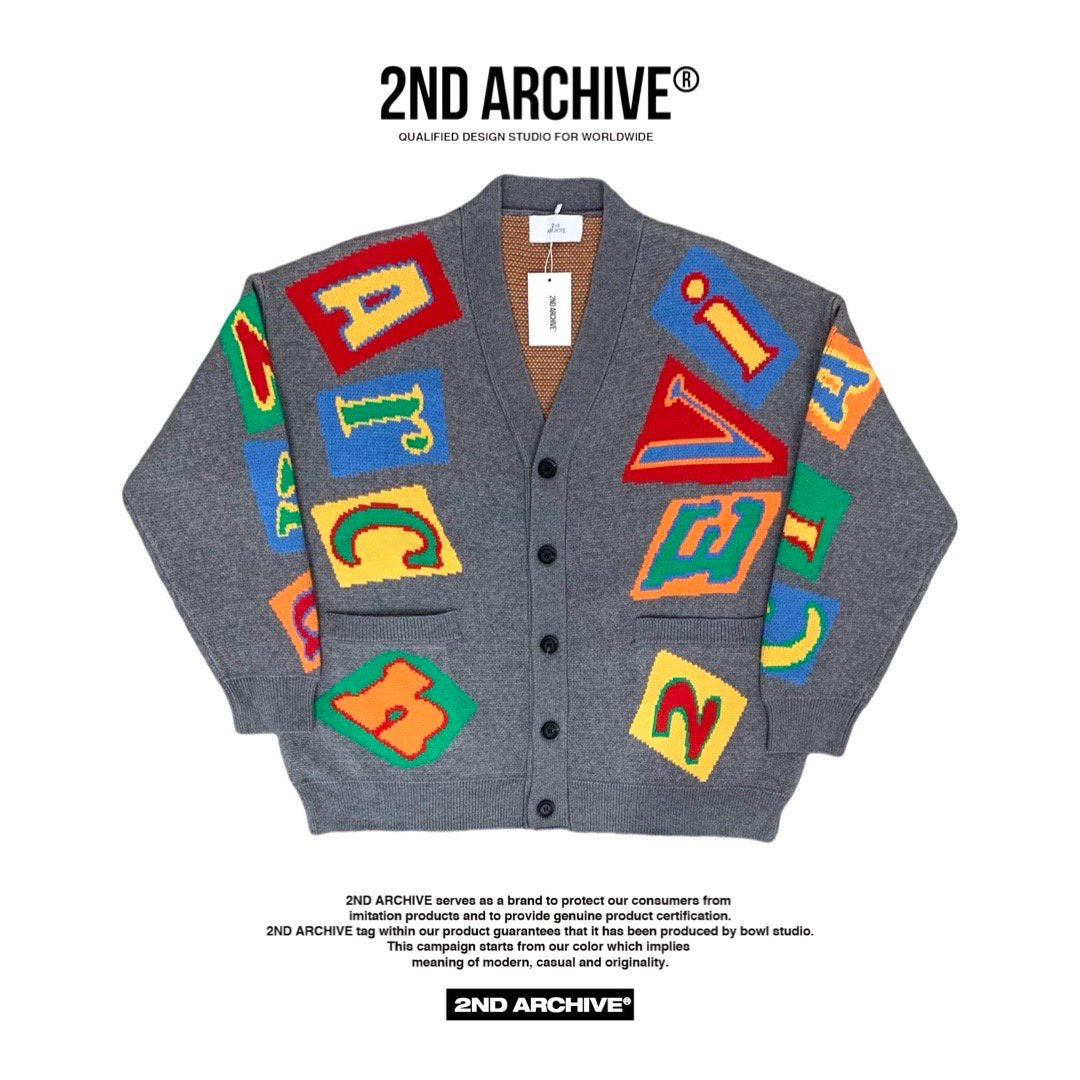 2nd Archive] アルファベット ロゴ カーディガン Made In Korea 