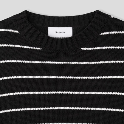 [Rumor] Striped Oversize Knit Elbow Patch Sweater (RB07)