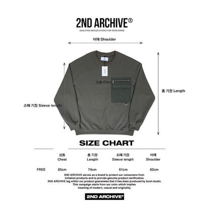 Size chart for Korean street fashion long-sleeve sweater. 