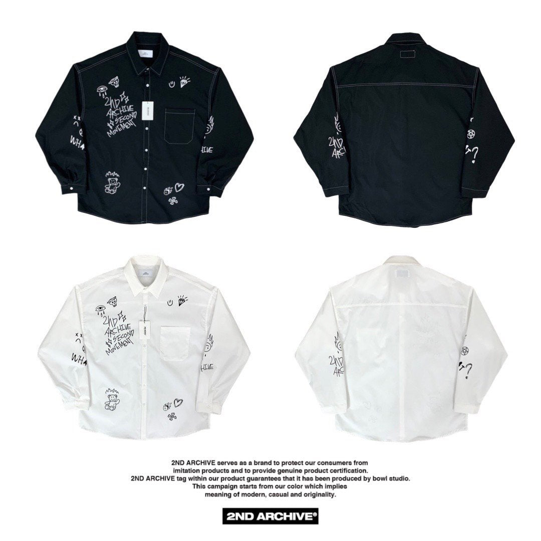 2nd Archive]新作 ロングスリーブ デザインプリントシャツ Made