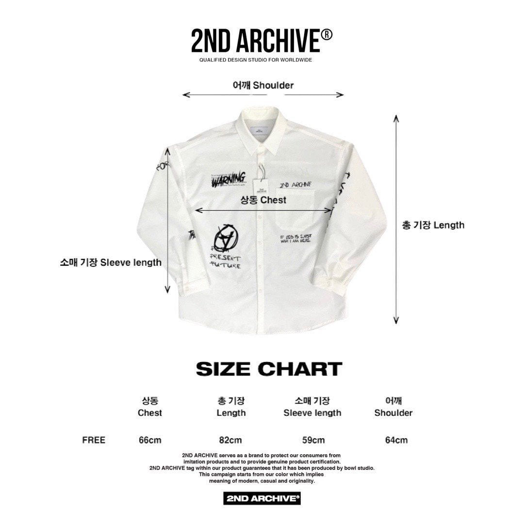 Size chart for Korean fashion shirt. 