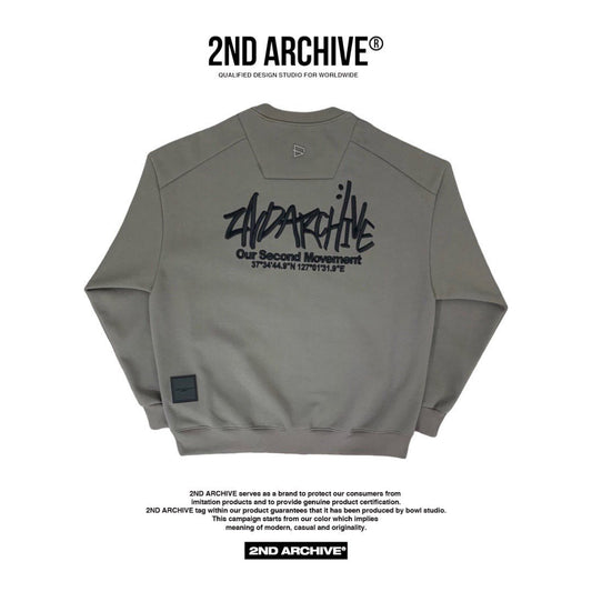 Unisex long sleeve sweater with 2nd Archive logo embroidery