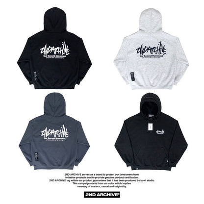 2nd Archive signature logo hoodie sweater, unisex style