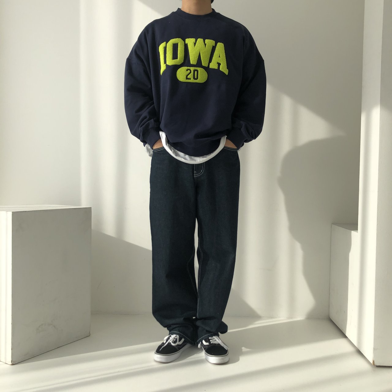 [Potato Club]  "IOWA" 3D English Lettering Sweater (PTC16)