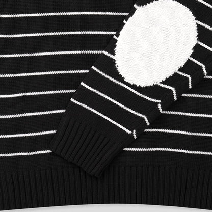 [Rumor] Striped Oversize Knit Elbow Patch Sweater (RB07)