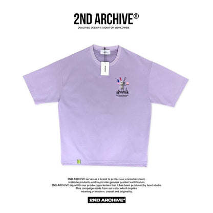 2nd Archive T-shirt with rabbit graphic.