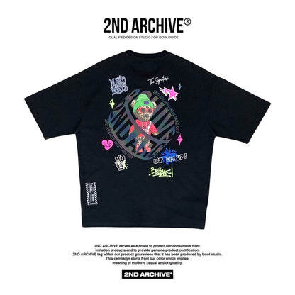 Streetwear Teddy Bear Tee - Korean Brand 2nd Archive