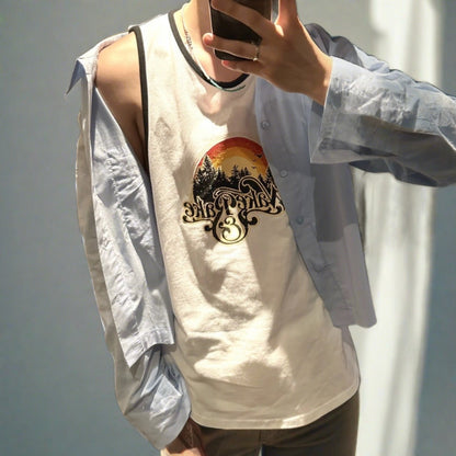 Korean tank top, fashionable, English print, 2 colors