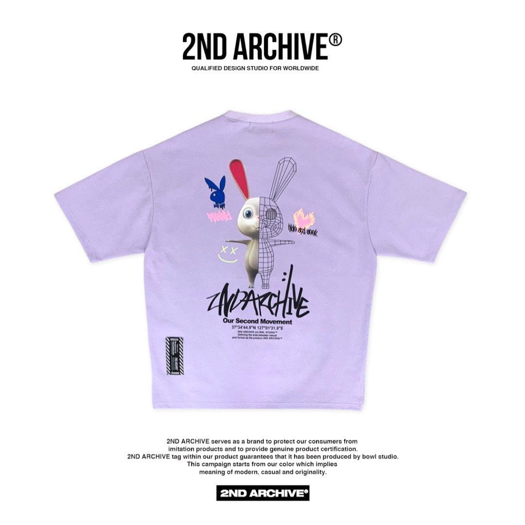 Rabbit graphic tee, 2nd Archive streetwear.