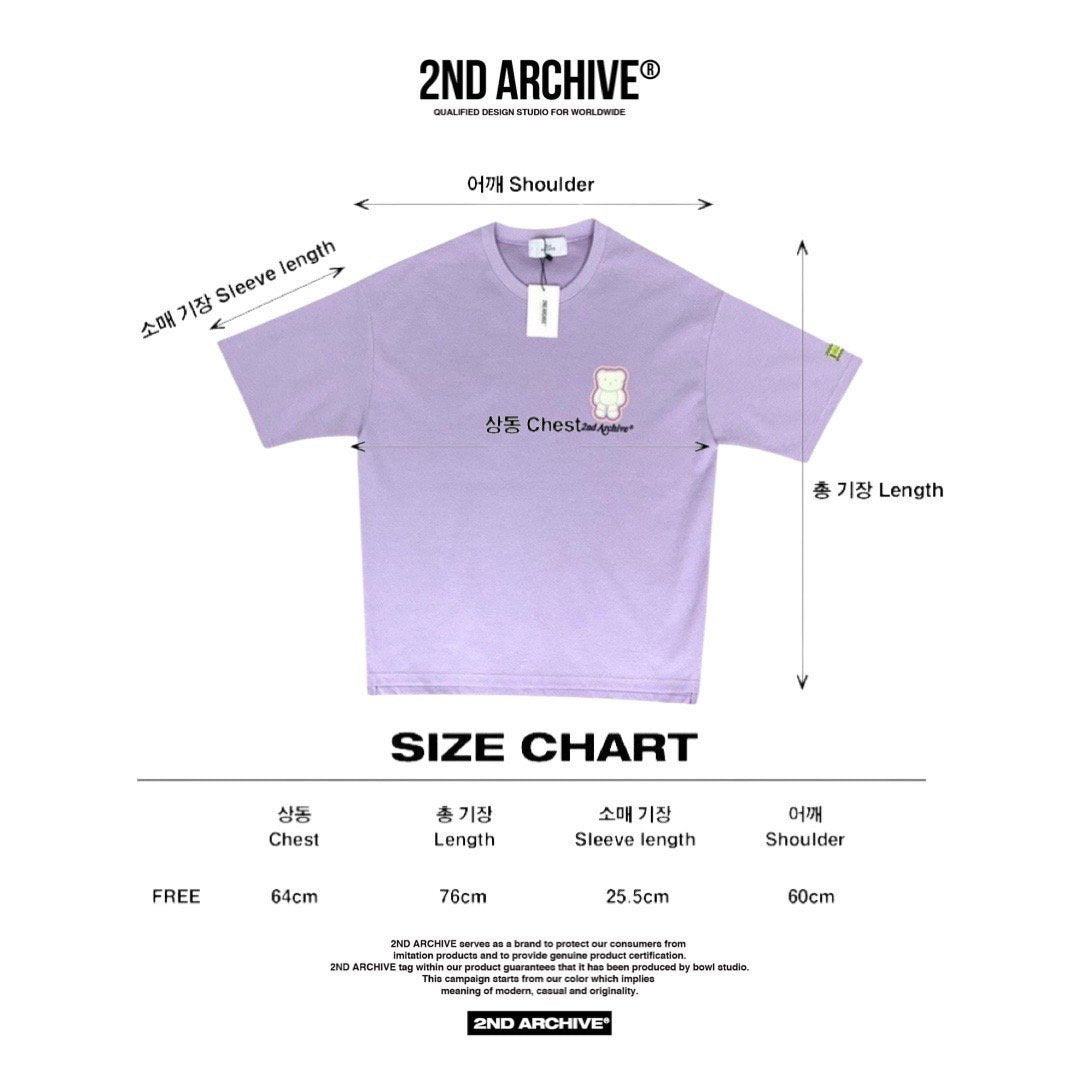 光るクマグラフィックのTシャツ、2nd Archive。