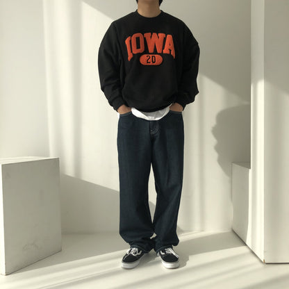 [Potato Club]  "IOWA" 3D English Lettering Sweater (PTC16)