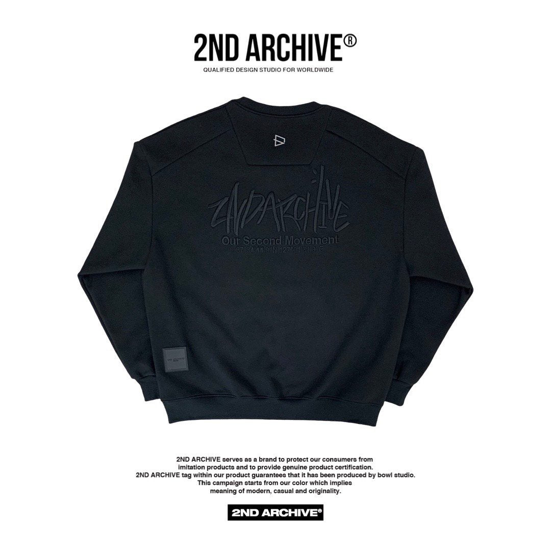 Classic long sleeve sweater by 2nd Archive with logo embroidery