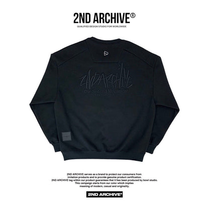 Classic long sleeve sweater by 2nd Archive with logo embroidery