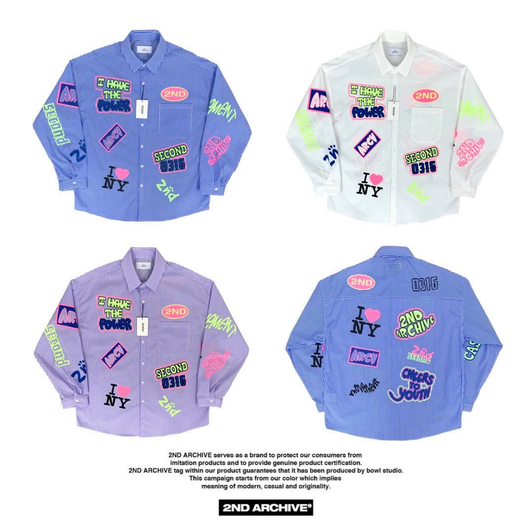 2nd Archive]ピースデザイン ネオンカラー グラフィック Tシャツ