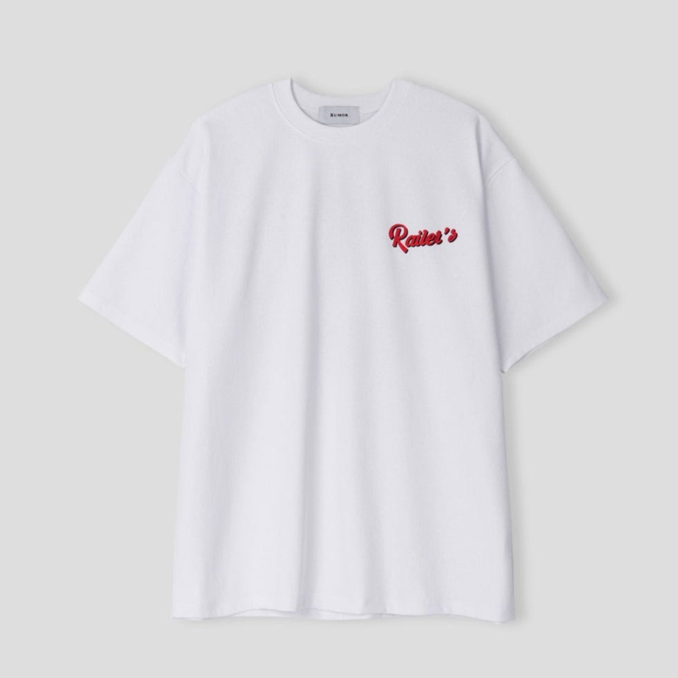 Front logo on white t shirt 