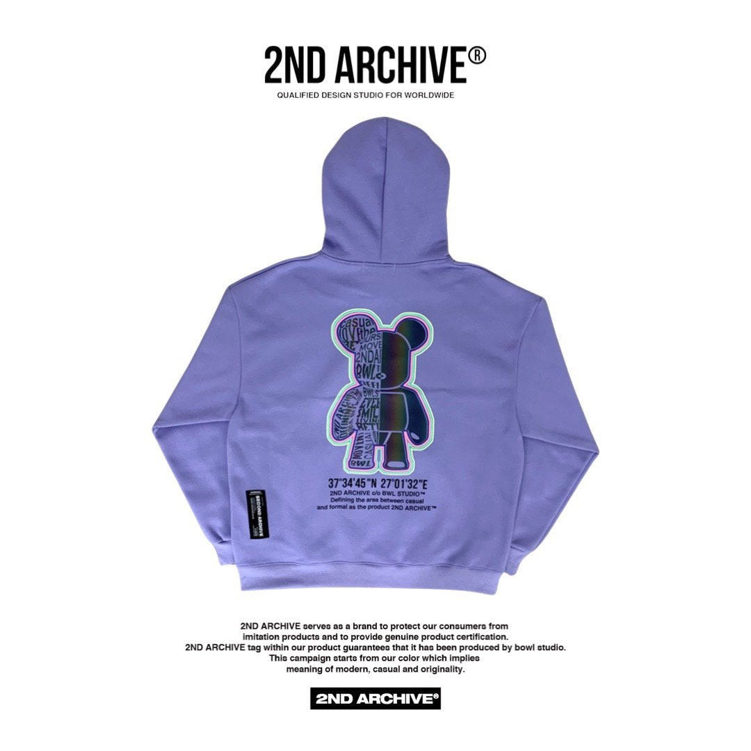 Purple hoodie sweater from Korean street fashion brand 2nd Archive. 