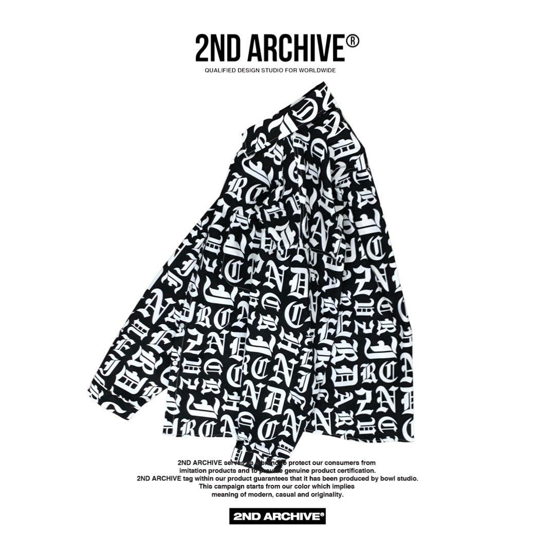 ブラック＆ホワイトのコントラストが際立つ韓国シャツ