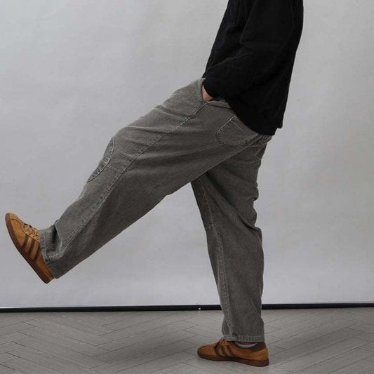 Vintage corduroy pants with trendy knee patches