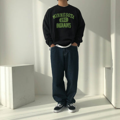 [Potato Club]  "Minnesota" 3D English Lettering Sweater (PTC18)