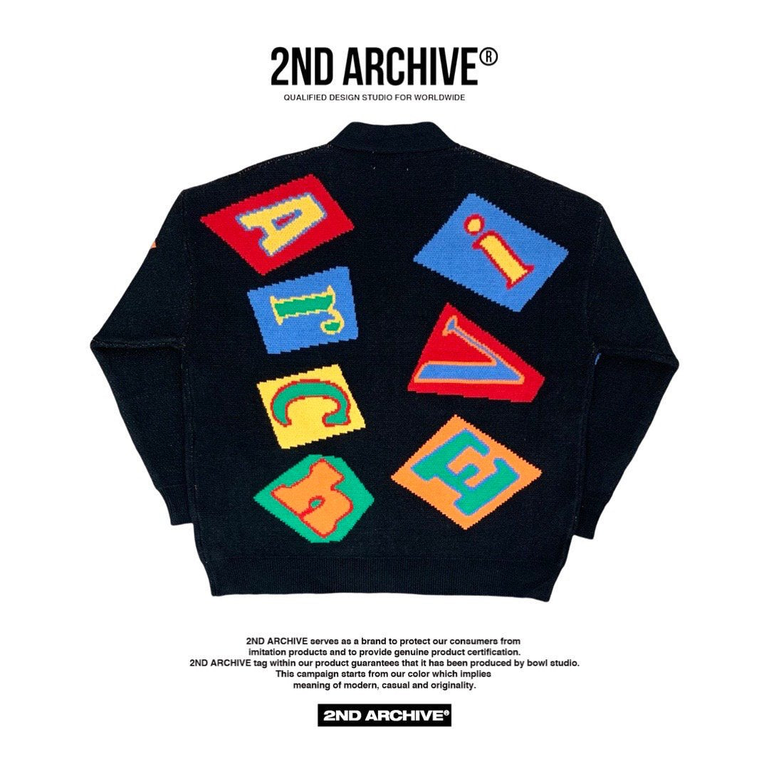 2nd Archive] アルファベット ロゴ カーディガン Made In Korea