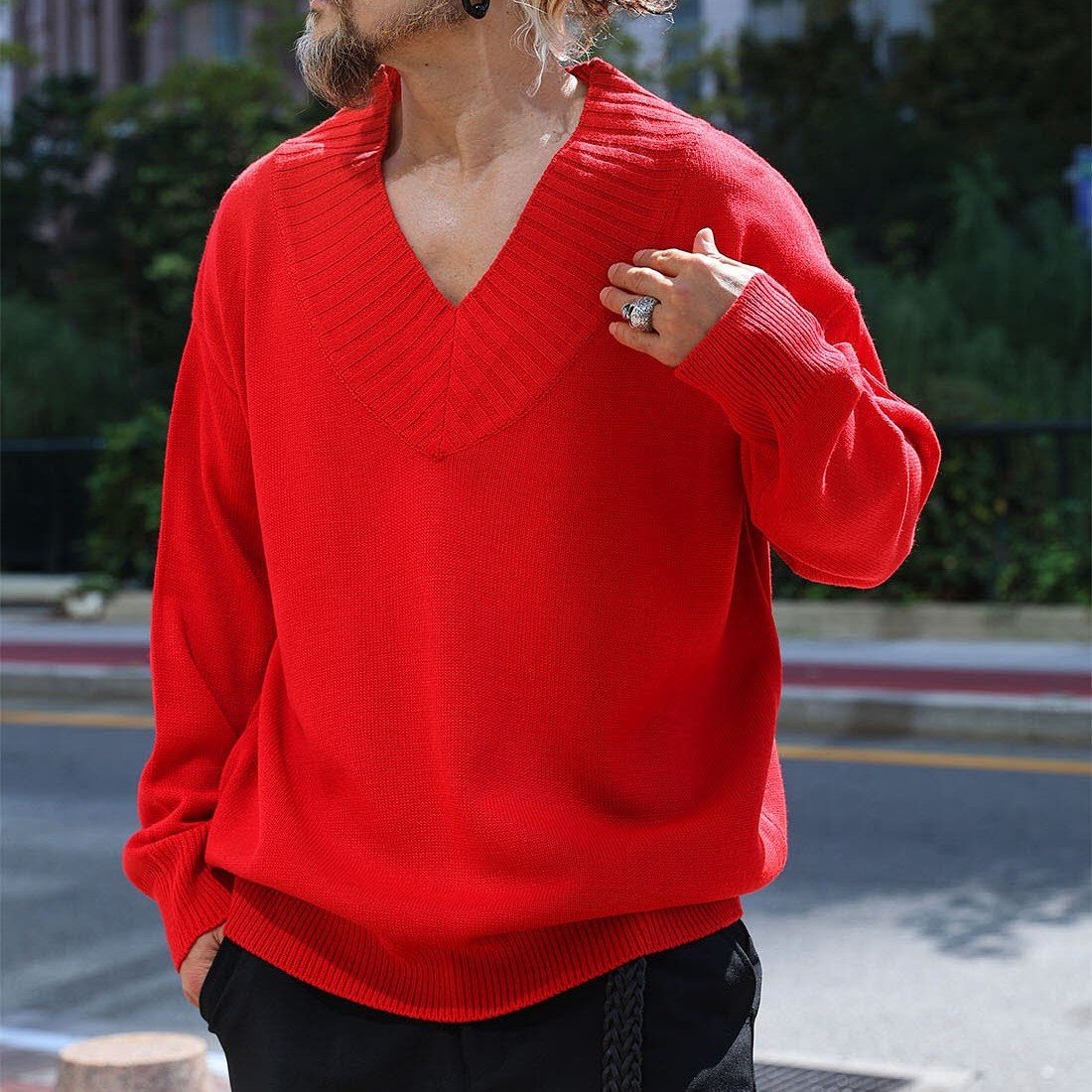 [3.14] Oversized King V-neck Knit (TOF02) 