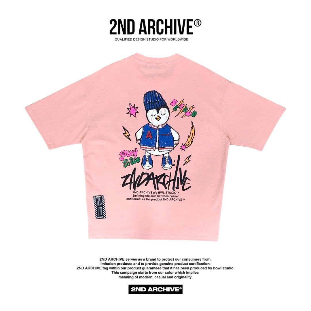 2nd Archive T-shirt with cute penguin graphic.