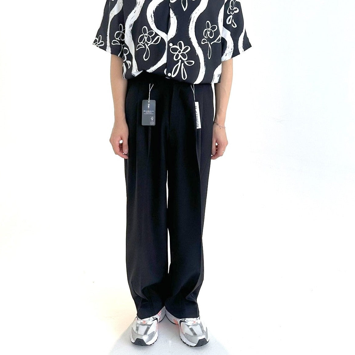 Korean oversized slack pants, street fashion, 2 colors