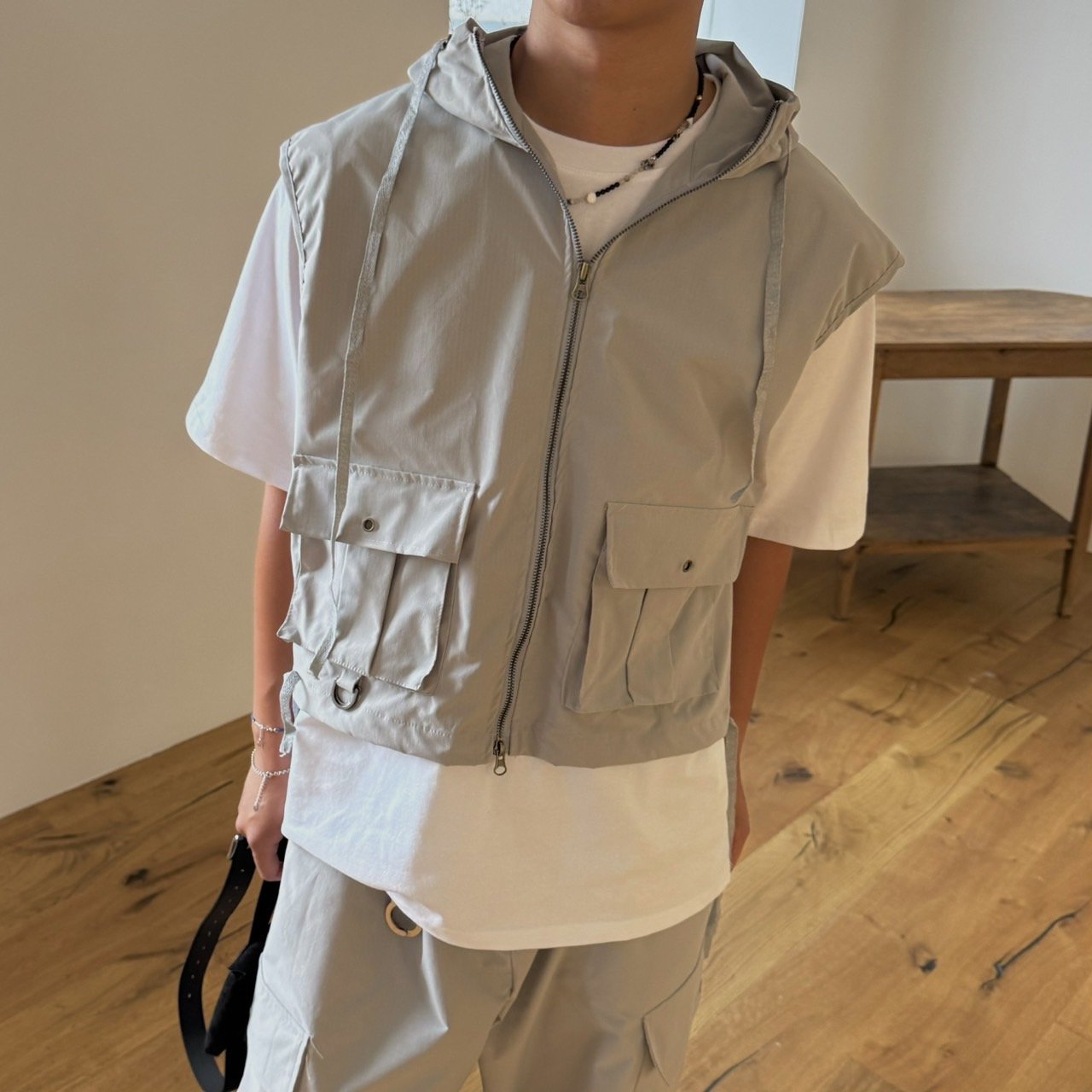 ［ By Attention］Oversized Cargo & Vest Set (BA30)