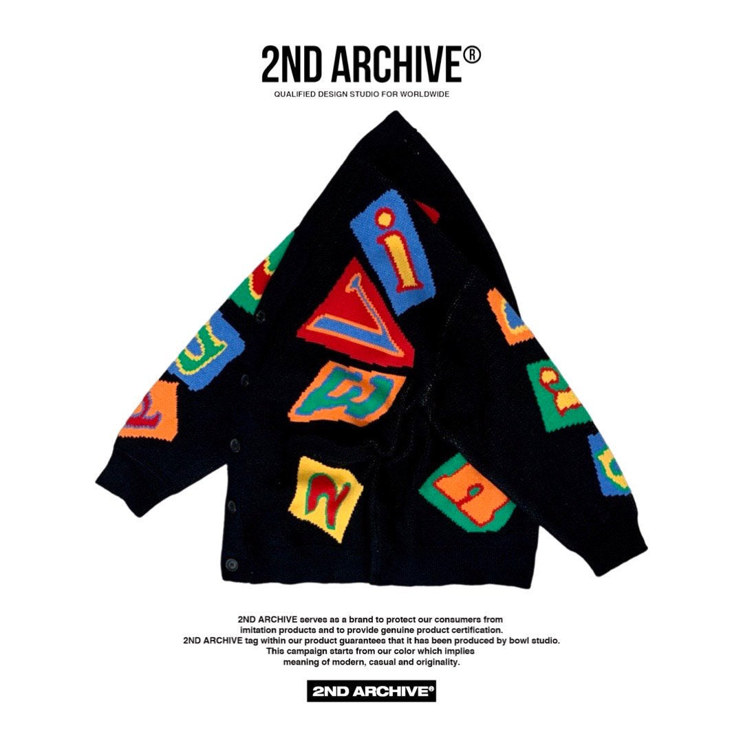 2nd Archive] アルファベット ロゴ カーディガン Made In Korea