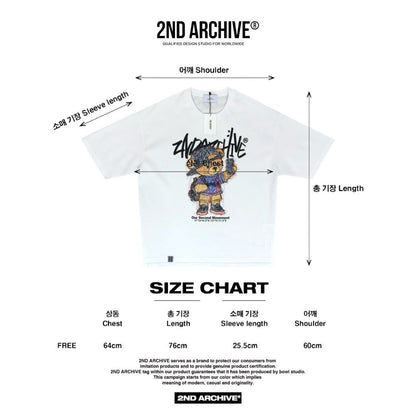 韓国で大人気！2nd ArchiveのユニークなベアグラフィックTシャツ